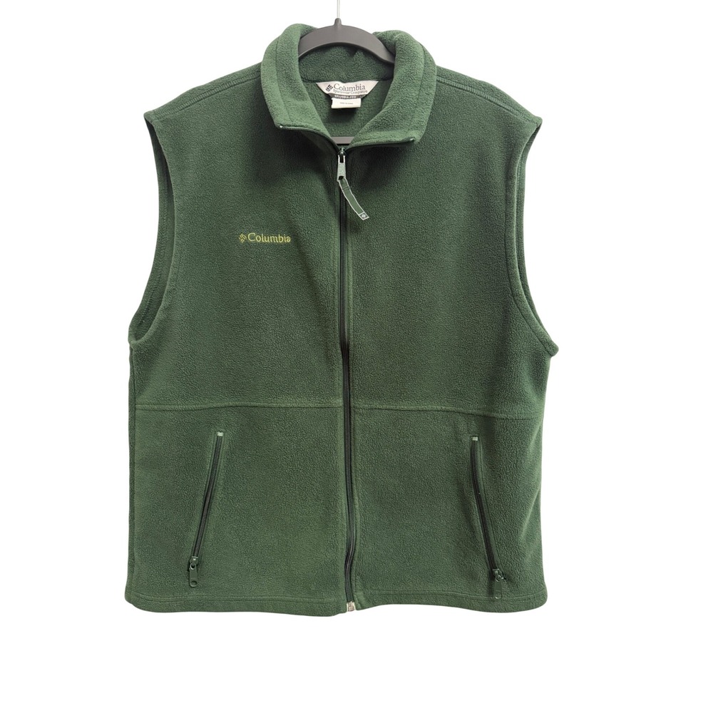 Columbia Mens Steens Mountain Fleece Vest Green Full Zip WM1480 Large Outdoor